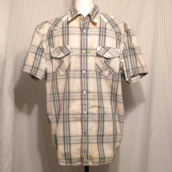 American Eagle Plaid Short Sleeves Shirt XL Cotton - Picture 1 of 11